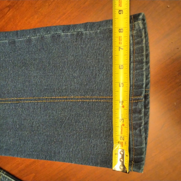 NWT Kosiuko Patchwork Y2K Vintage Size 27 Dark Jeans Low Cut Flare Knee Patches. - Picture 8 of 14